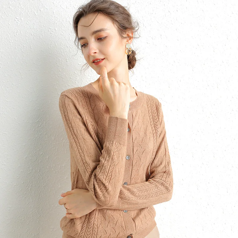 Cashmere Cardigan Women Button O-Neck Sweater Autumn Winter Female Long Sleeve Women's Sweaters Knitted Solid Soft Fashion 2021 |