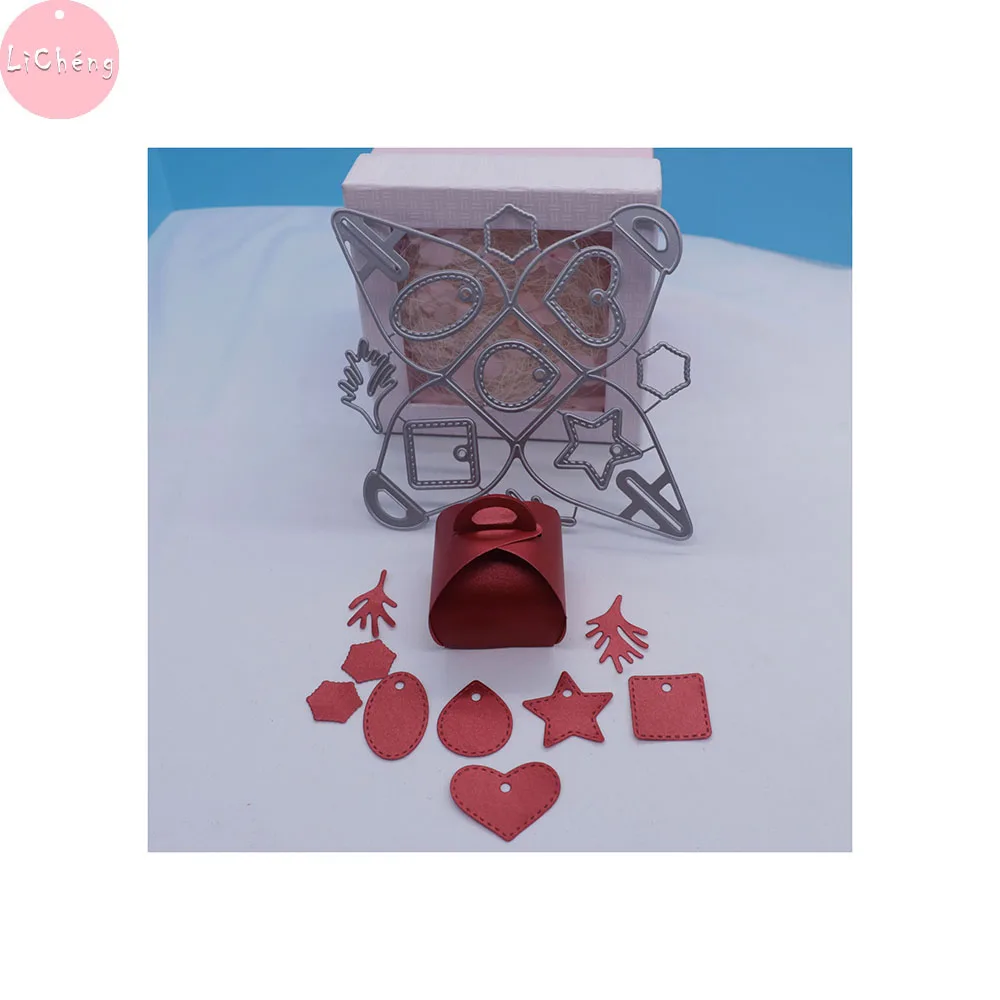 Подарочная коробка с тонкими линиями карты умирает Скрапбукинг на день рождения