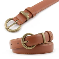 new womens belt brass pin buckles female belt for dress jeans luxury simple belts for women fashion students leather strap