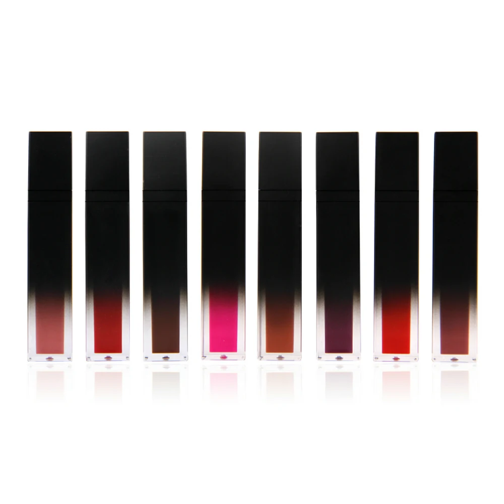 

Private Label Custom Bulk Makeup 8-Color Square Matte Matte Non-Stick Cup Lip Gloss Free Shipping