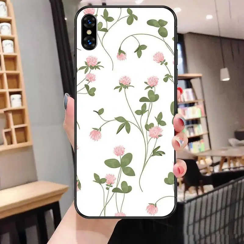 

Flower Drawing Phone Case For Black-Iphone 5 5s se 6 6s 7 8 11 12 X Xs Xr Pro Plus Max Mini Cover