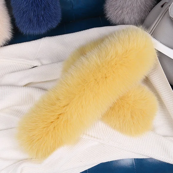 yellow И Тихий Домашний шарф из кожи и меха лисы шерсть воротник шарф действительно волосы орфографический Цвет Женский Детский шарф набор для грифа лисы ребенка свинца - Цвет: yellow