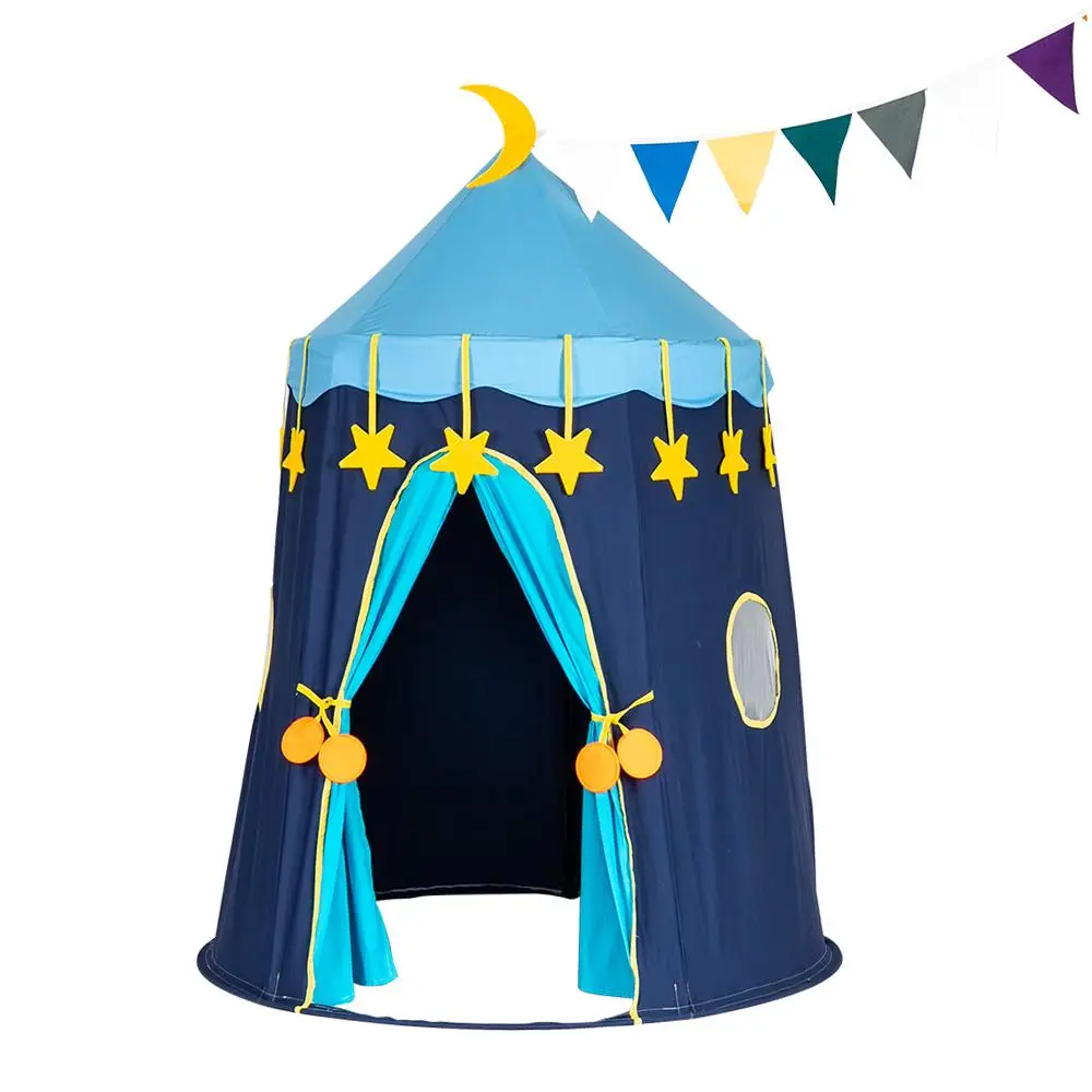 

Kid Cotton Yurt Tent House Portable Princess Castle Present Hang Flag Children Teepee Tent Play Tent Birthday Christmas Gift