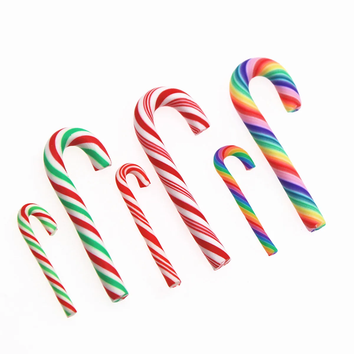 

10/20pcs polymer clay Christmas Candy canes flat back Cabochon Art Supply Decoration Charm decoration craft