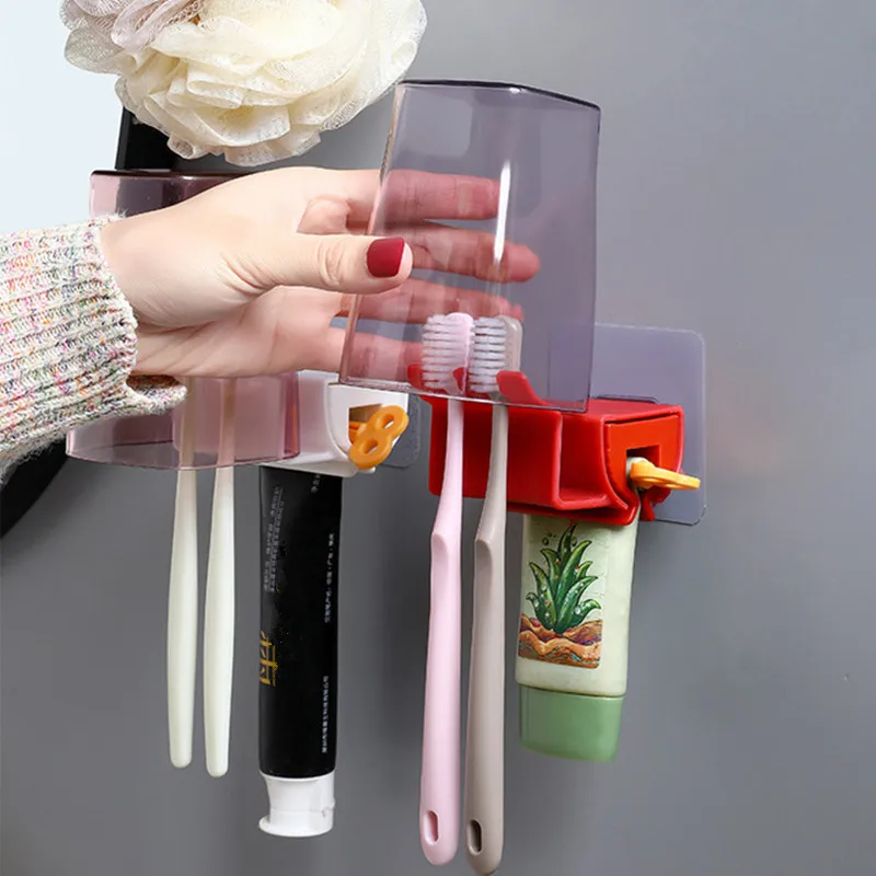 Home Plastic Toothpaste Squeezer Tube Easy Dispenser Rolling Toothbrush Holder Bathroom Supply Tooth Cleaning Accessories | Красота и