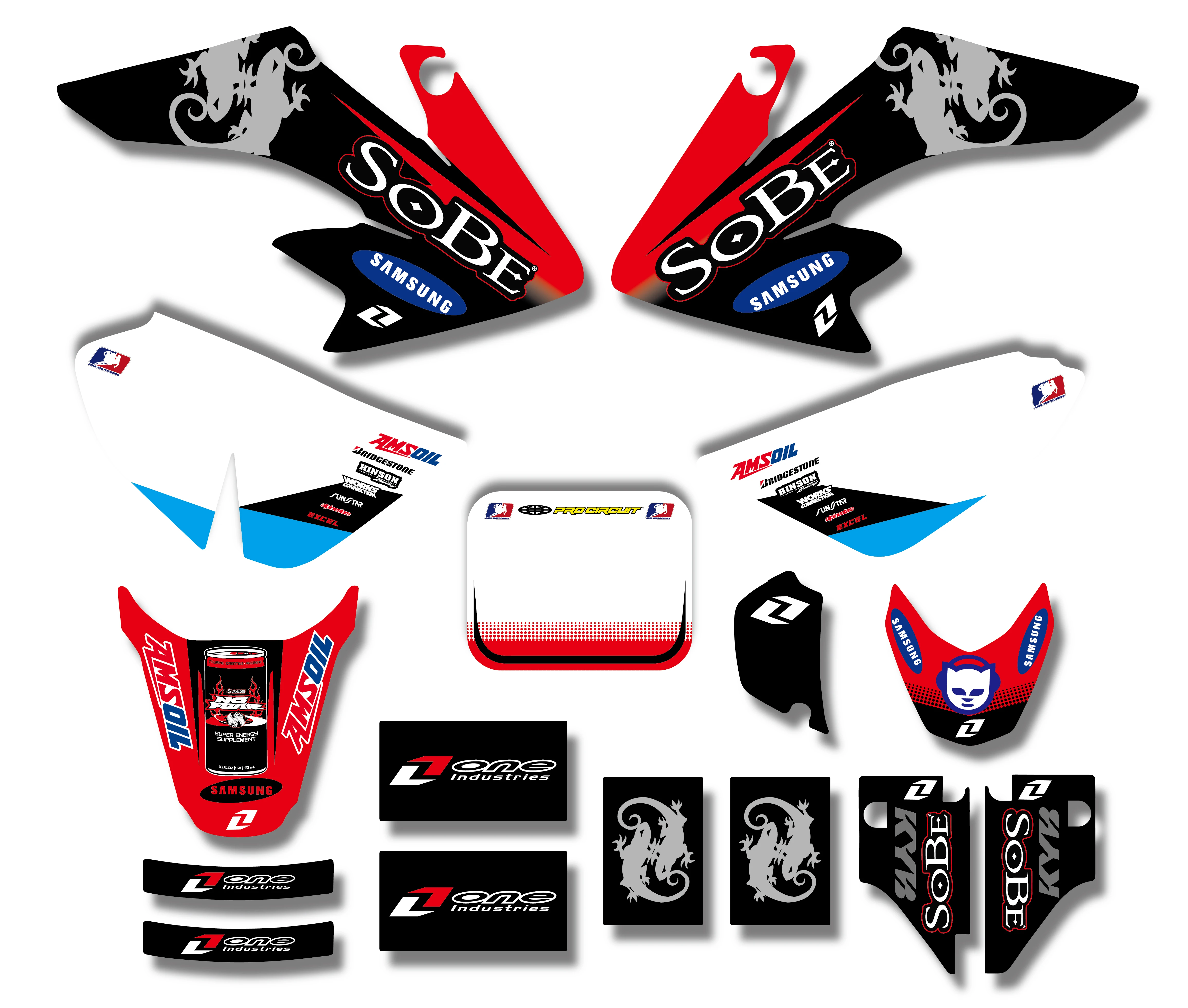 Графика и фоны наклейки Наборы наклеек для Honda CRF50 CRF50F 2004 - 2012 2006 2007 2008 2010 CRF 50 50F |