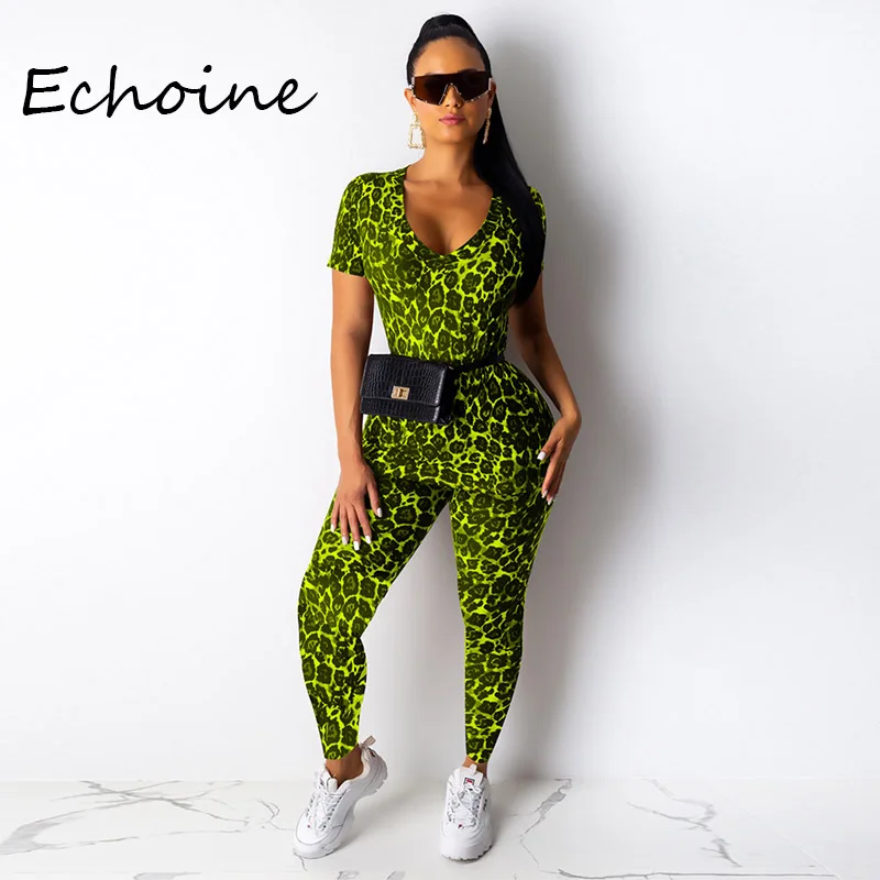 Женский костюм-двойка с леопардовым принтом футболка коротким рукавом и