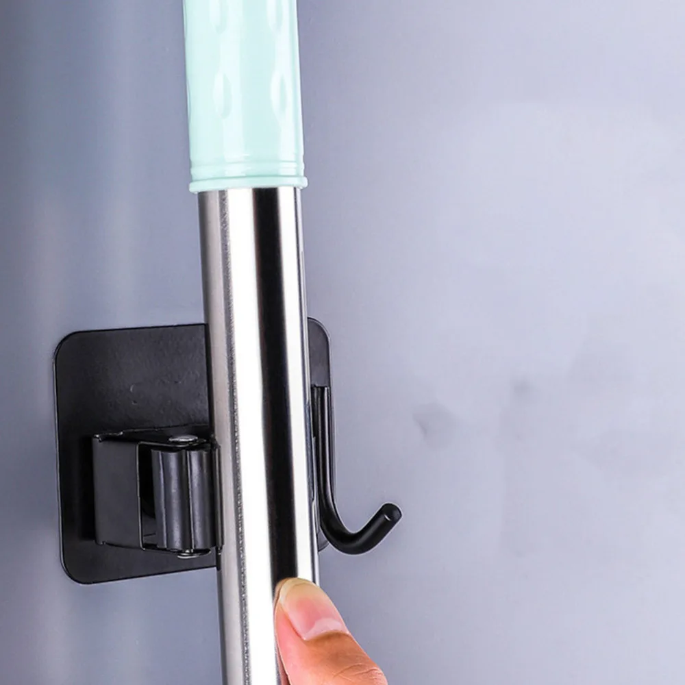 

4pcs Bathroom Mop Holder Punch-free Wall Broom Hook Practical Mop Rack