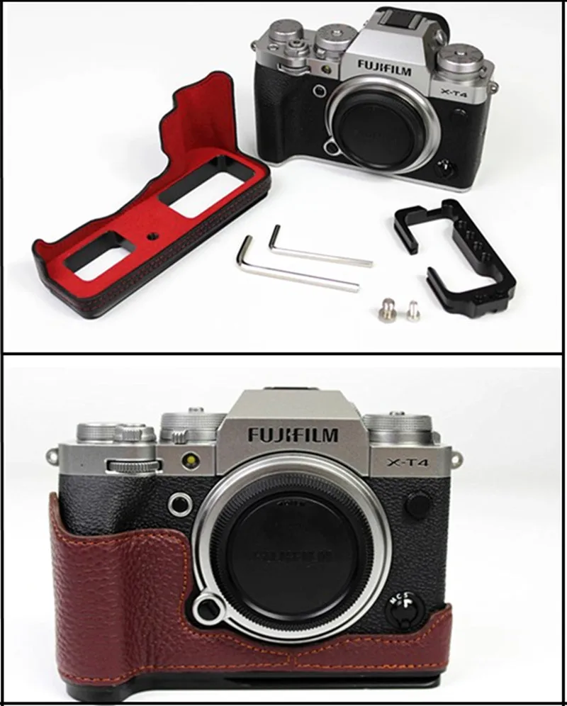 

Сумка для камеры, кожаный полукорпус, чехол для Fujifilm FUJI X-T4 XT4, нижний чехол с отверстием батареи