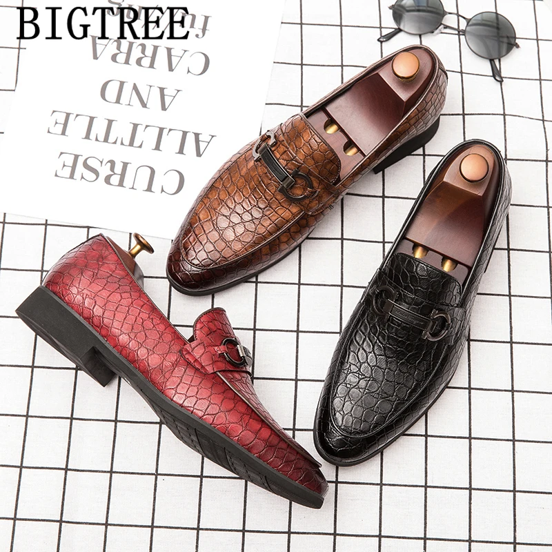 

Black Formal Shoes Men Loafers Office Men Classic Shoes Brown Dress Fashion Coiffeur Slip Dress Luxury Men Shoes Leather Zapatos
