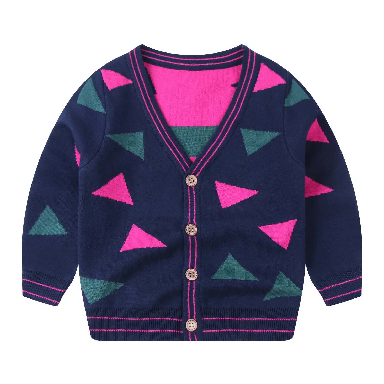 Осенне зимний Кардиган для маленьких мальчиков свитера с V образным вырезом топы