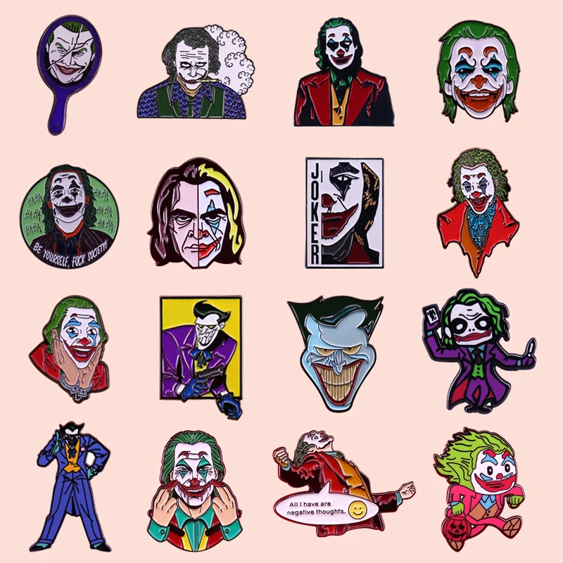 

ZF1348 Joker Movie Cool Figure Clothing Accessories Enamel Pin Brooch Denim Coat Lapel Badge Jewelry Gift Funny Collection