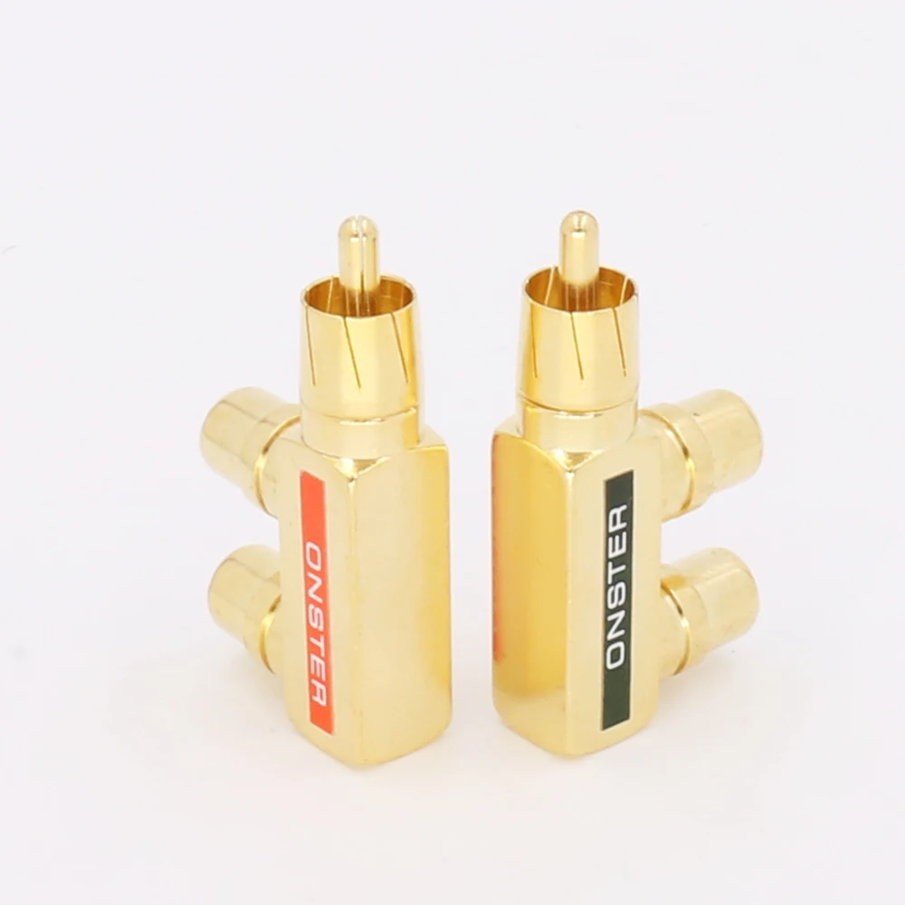 Hi fi 2 шт. золотой RCA AV аудио F сплиттер переходник с 1 штекером на гнездо|plug adapter|adapter