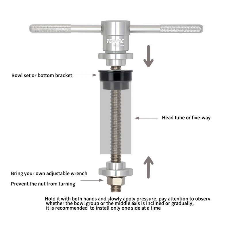 

TOOPRE Bicycle Headset Installation Removal Tools Bike Bottom Bracket Cup Press Fit Install Tool Set with Hammer