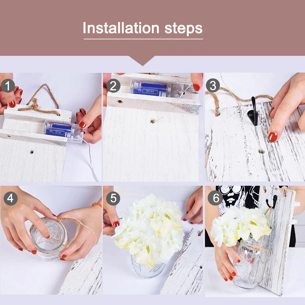 Настенный светильник белая деревянная доска Мейсон банка бра обновление функция