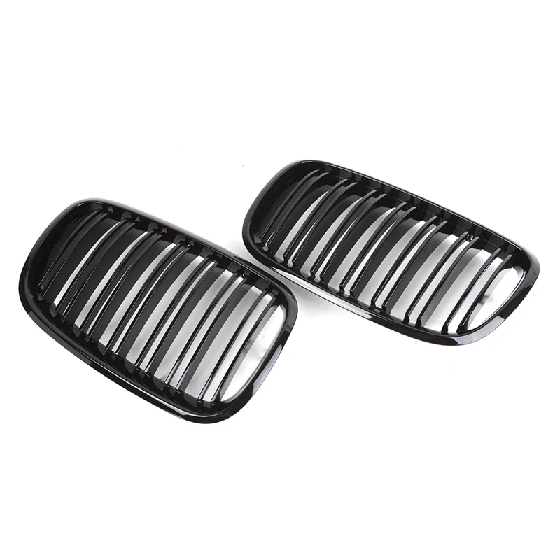 Для BMW X5 X6 E70 E71 2008-2013 глянцевый черный двойной Планка Стиль Передняя ножка решетка