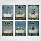 Тираннозавр Рекс Лев волк свинья постер получить голыми искусство на стену в ванной комнате холст для туалета картины декор для стен комнаты