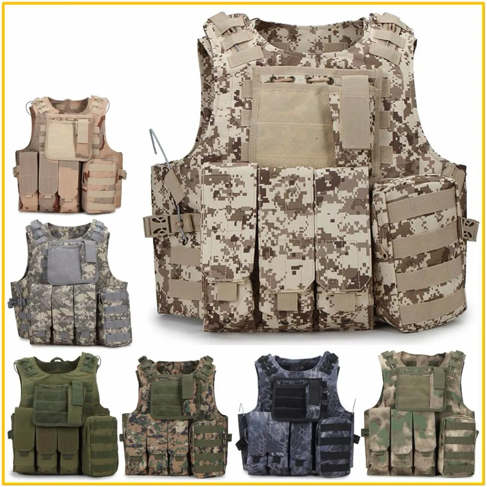Камуфляжный охотничий военный тактический жилет армированный корпус Molle CS SWAT