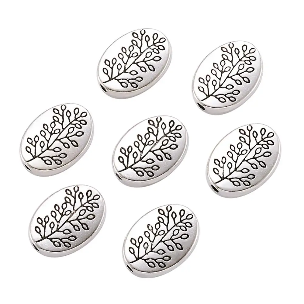 Плоские Овальные тибетские бусины для изготовления сережек браслетов ожерелий 50