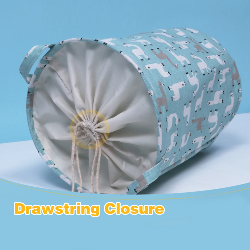 Складная корзина для белья большая емкость на шнурке Холщовый органайзер