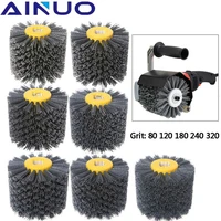 deburring abrasive wire drawing round brush head polishing grinding wheel for furniture wood sculpture 100mm120mm