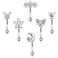 1pcs 16g rook piercing jewelry cartilage earring belly lip rings conch daith tragus helix earring curved barbell eyebrow rings