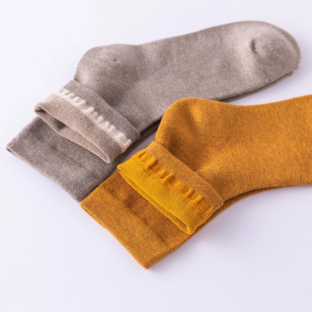 5 Pairs High Quality Bamboo Fiber Socks Women's Fashion Harajuku Japanese Candy Color Casual Middle Tube Socks Black White Sox