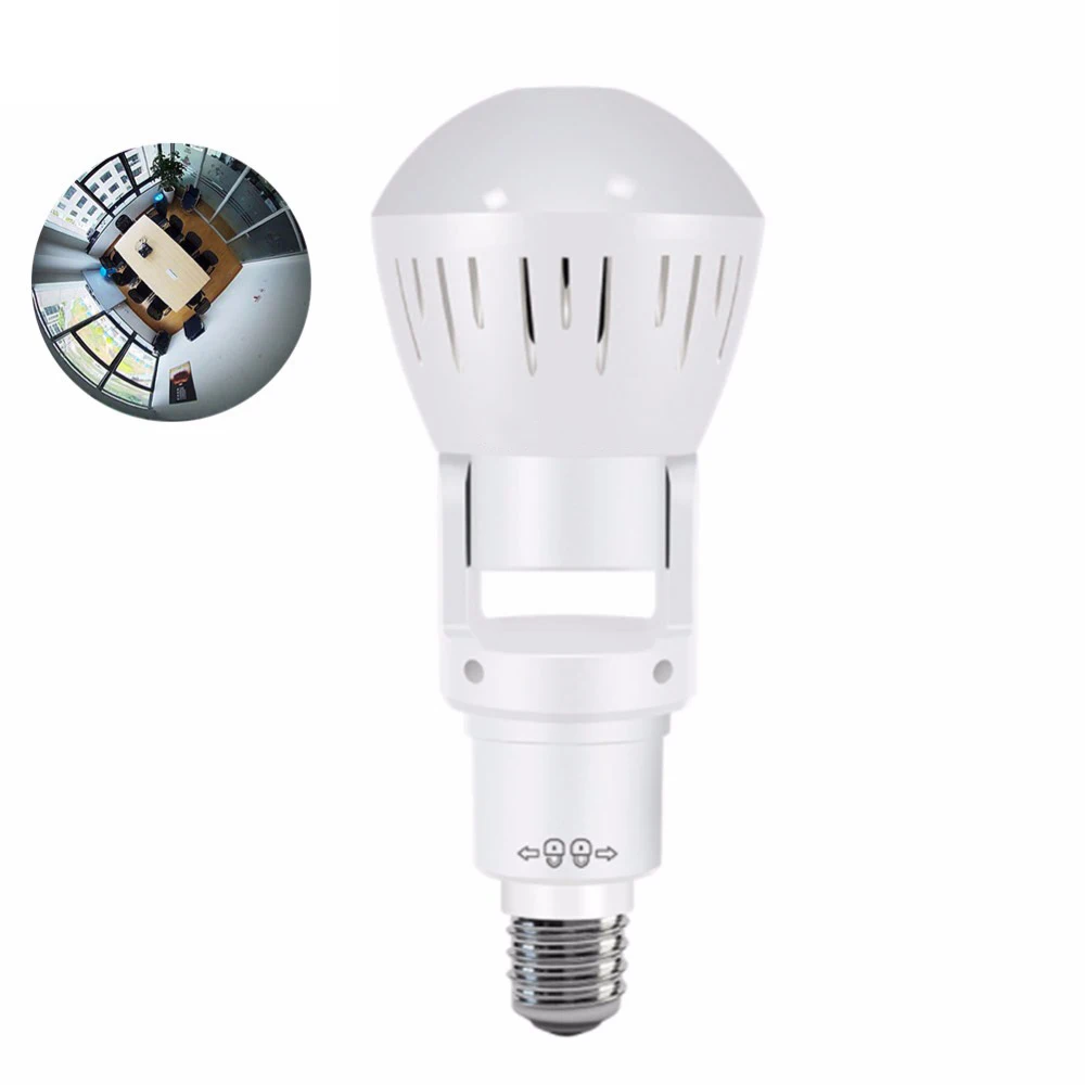 360 градусов панорамный рыбий глаз умная лампа IP Wifi Беспроводная HD Домашняя