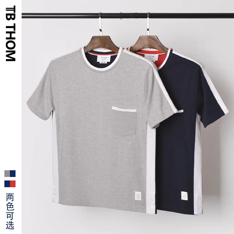 Мужская футболка с короткими рукавами и круглым вырезом TB THOM panell модные летние
