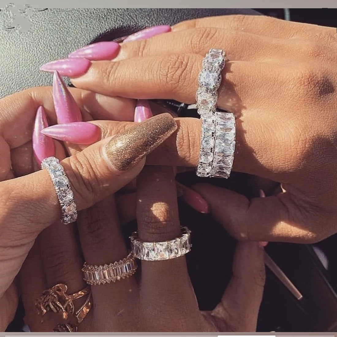 Женское и мужское кольцо с бриллиантами обручальные кольца из стерлингового