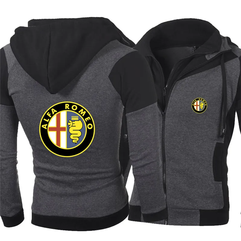 

new Alfa Romeo car logo Zipper Clothing Jacket Men Cotton Sweatshirt Hoody Spring Autumn Harajuku Male Fleece Sportwear Hoodies