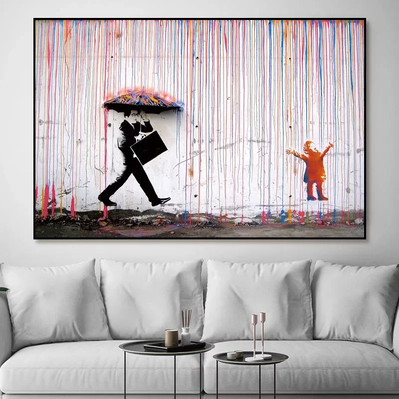 Бэнкси арт уличное граффити настенное искусство холст картины плакаты и принты