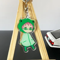 the disastrous life of saiki kusuo anime keychain transparent double sided pendant acrylic key ring holder bag charm teens gift