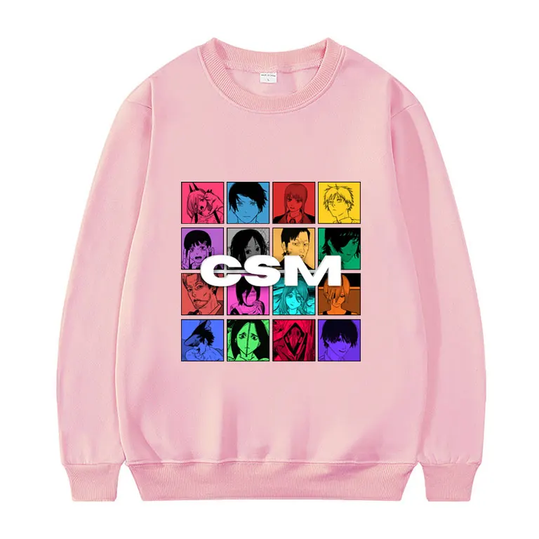 

Classic Anime Chainsaw Man Sweatshirt Cartoons Character Print Sweatshirts Men Fashion Streetwear Women Comfortable Pullover