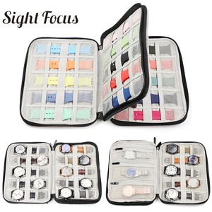 18 slots travel watch organizer watch box case watch holder watchband storage case for apple samsung suunto watch band strap box free global shipping