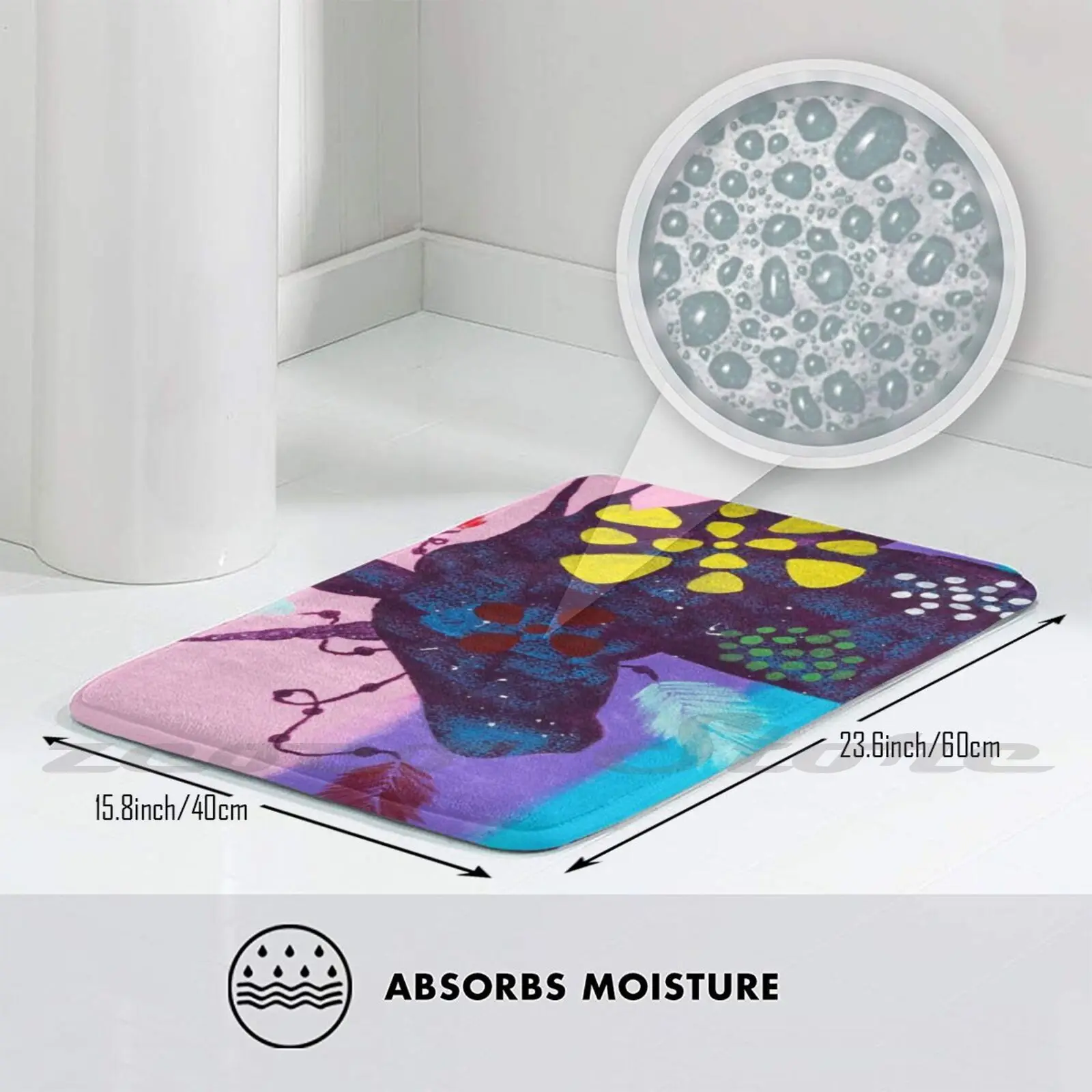 Коврик Indie с единорогом от жасмина противоскользящий мягкий ковер поглощением