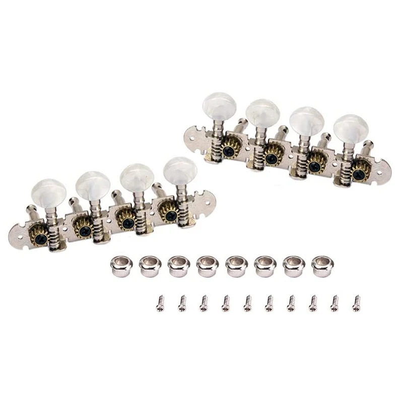 

2Pcs Mandolin Tuning Pegs Machine Heads String Tuning Pegs For Mandolin Instruments Accessory Part (Silver)
