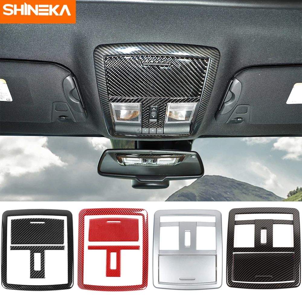

Interior Mouldings For Dodge Challenger Carbon Fiber Car Front Reading Lamp Decor Cover Stickers Kit For Dodge Challenger 2015+