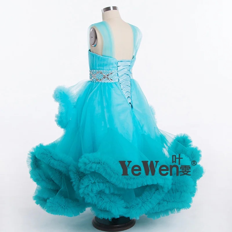 Новый дизайн Градиент Облако маленький цветок девочки платья для свадеб 2016 Дети