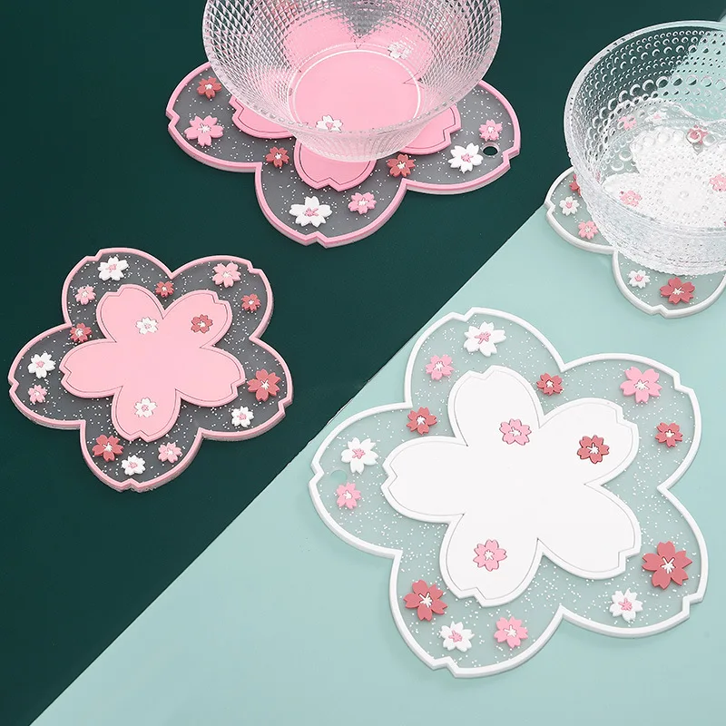 Heat Insulation Table Mat Japan Style Cherry Blossom Cup Pad Milk Mug Coffee Coaster Kitchen Accessories | Дом и сад
