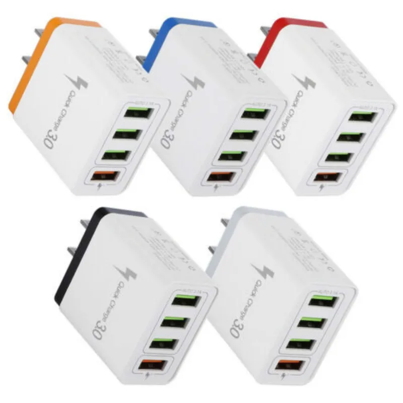 4 портовый адаптер для быстрой зарядки 3 0 usb хаб настенное зарядное устройство