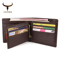 cowather wallet for men top grade cow leather men wallets short style fashion vintage cowhide leather male purse free shipping
