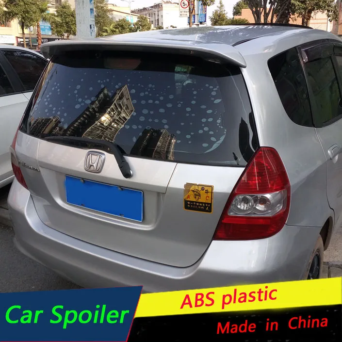 Для Honda Jazz Fit спойлер 2004-2007 высокое качество абс материал заднее крыло автомобиля
