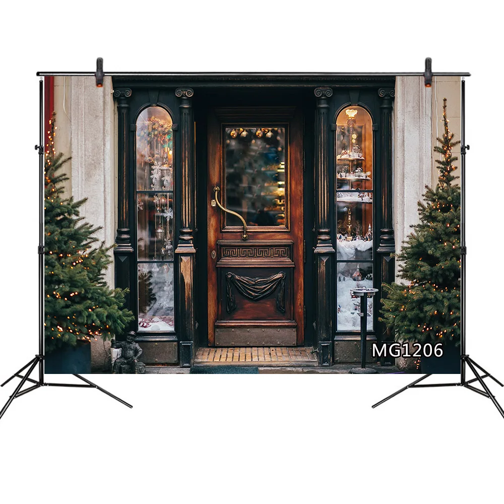 Цифровой фон для фотографирования в скандинавском городском уличном магазине с