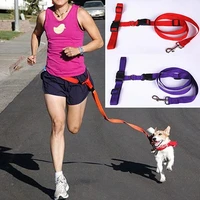 new waist pet dog leash running jogging puppy dog lead collar sport adjustable walking leash candy colors drop shipping