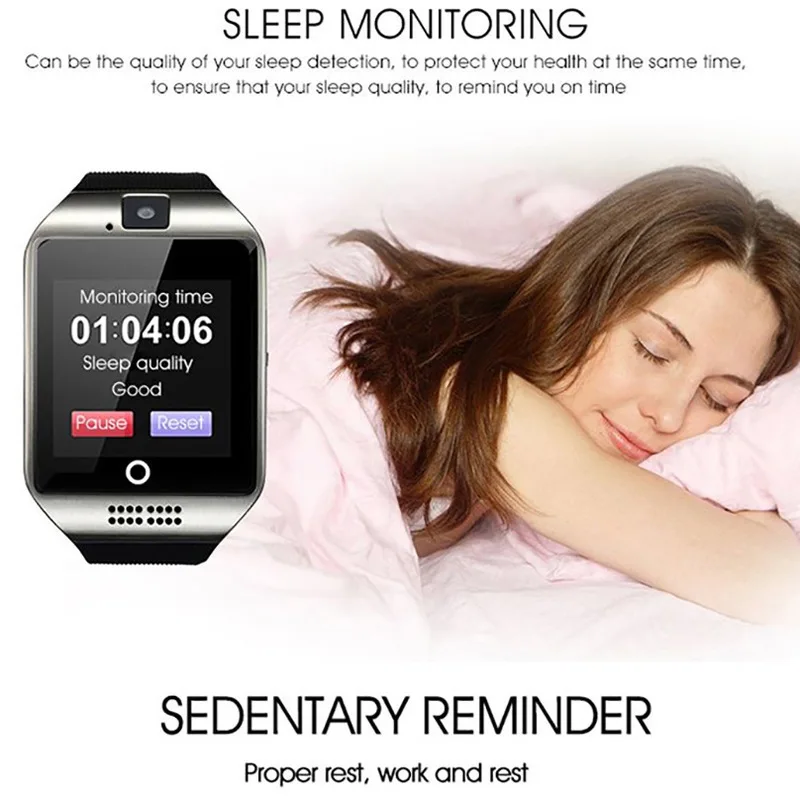 pureglare smart watch 2020 q18 digital touch screen bluetooth compatible bracelet camera support ios android phones watches free global shipping