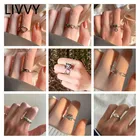 Кольца LIVVY для женщин и мужчин, креативные Регулируемые кольца в форме сердца с крестом и вырезами, с рисунком медведя, модные ювелирные украшения для вечеринок