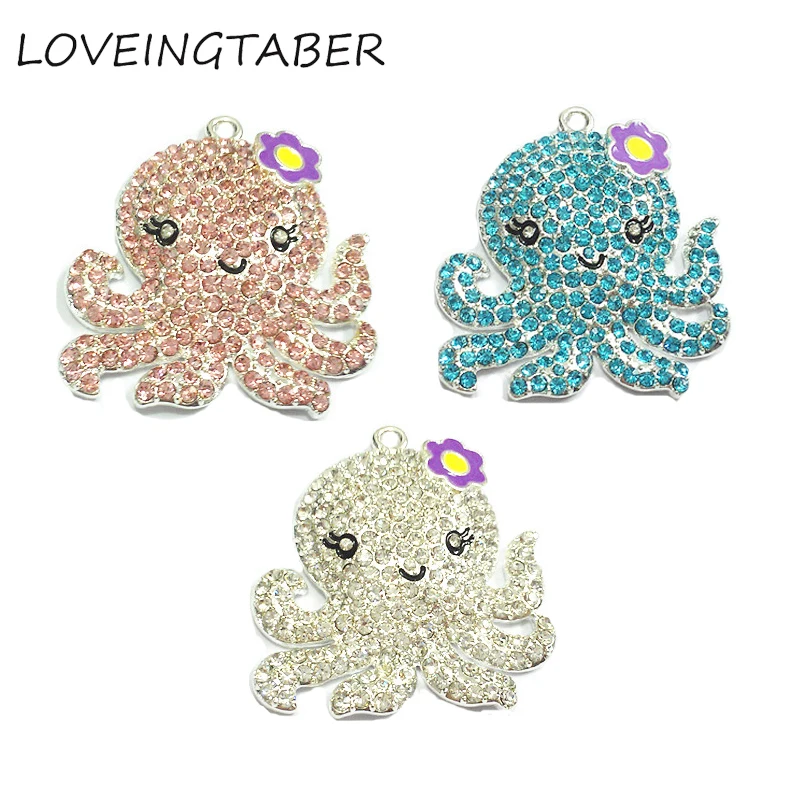 (Первый выбор цвета) 38 мм 10 шт./лот Осьминог горный хрусталь кулон для летнего