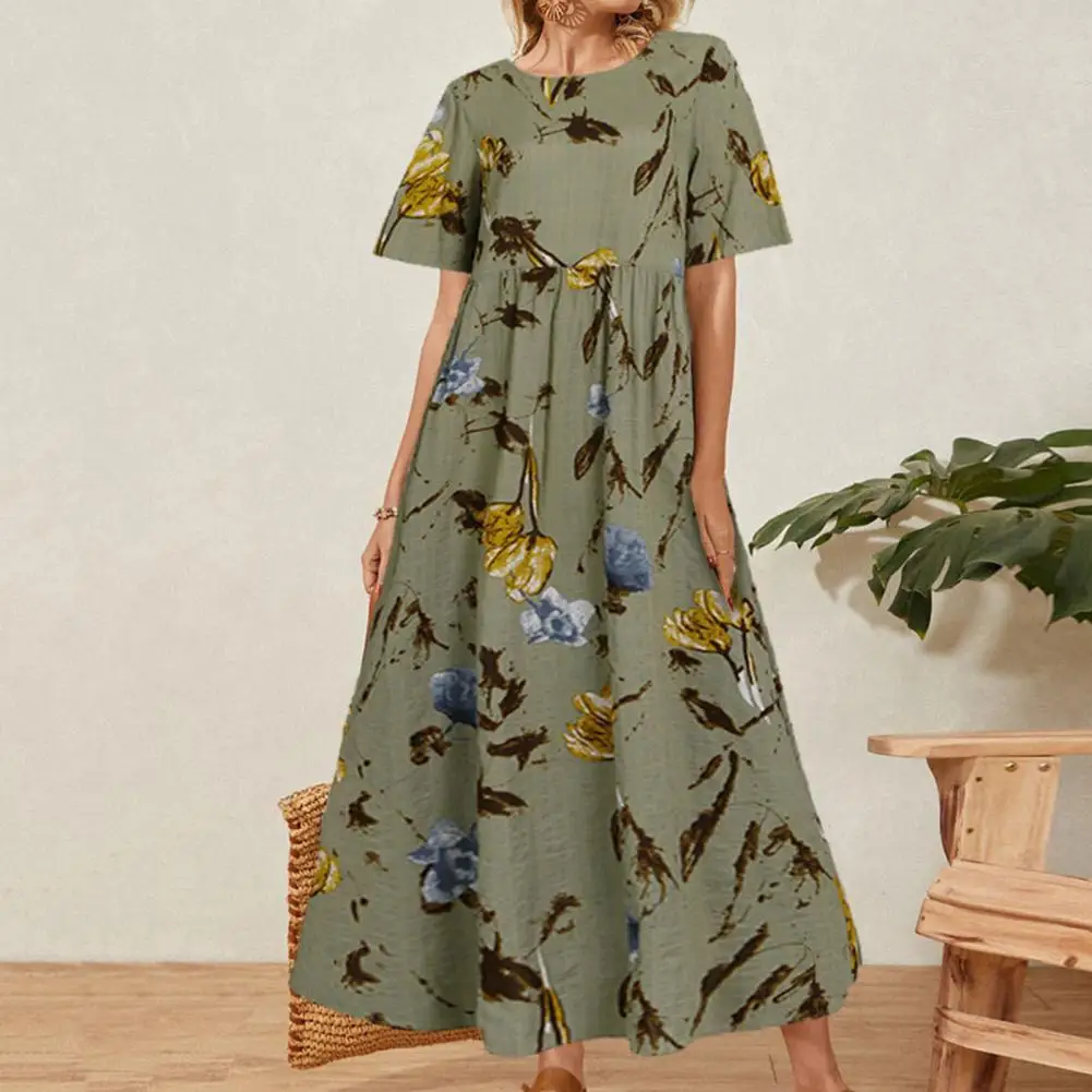 

Модное женское летнее платье «макси» с принтом «Открытое платье без рукавов; Повседневная футболка с короткими рукавами для маленьких дете...