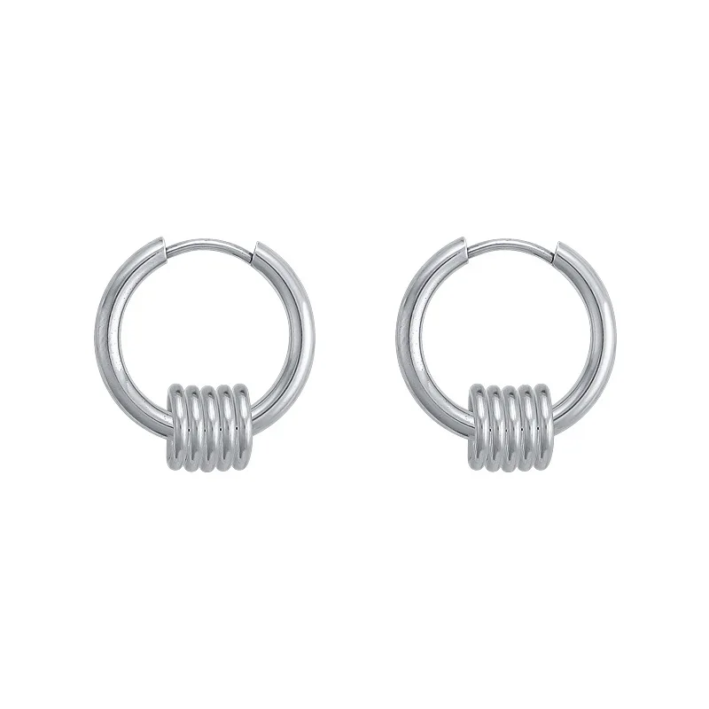 

LOVOACC Simple Multi Metallic Circle Hoop Earrings for Women Femme Silver Color Alloy Round Geometric Statement Earrings Brincos